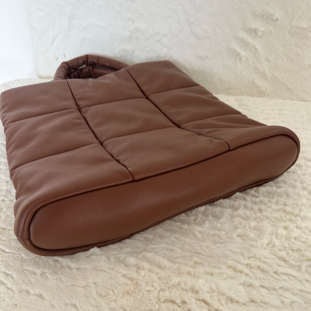 Aqua Faux Leather Quilted Dark Brown Hand/Crossbody Bag NEW - Picture 7 of 10